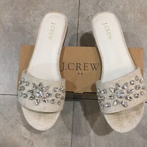J. Crew Women's Tan Embellished Sandals